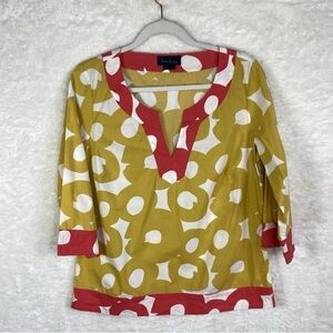 Boden Tunic Top Women’s 14 3/4 length sleeves retro elevated casual Bohemian